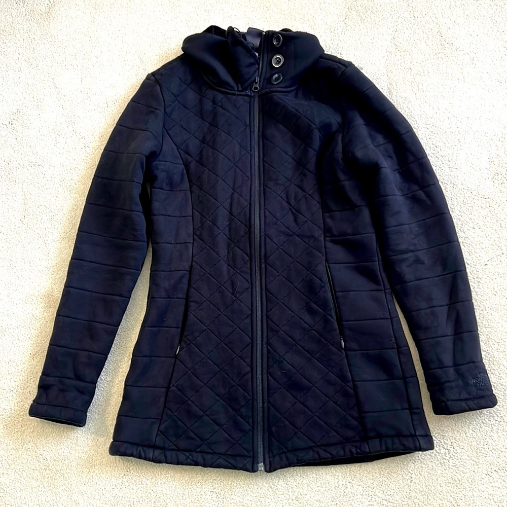 North Face Black Quilted Fleece Jacket SMALL